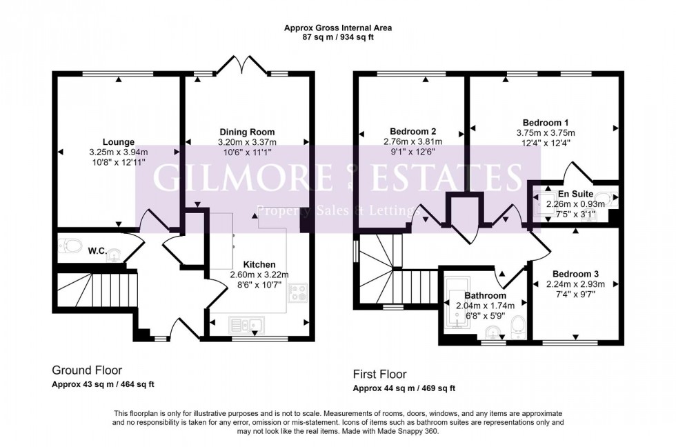 Floorplan for Field Close, Cottier Grange, Prudhoe