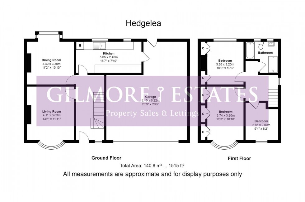 Floorplan for Hedgelea, Ryton