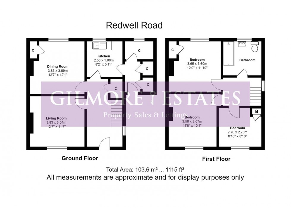 Floorplan for Redwell Road, Oaklands, Prudhoe