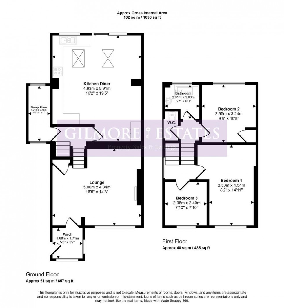 Floorplan for Welton Close, Stocksfield