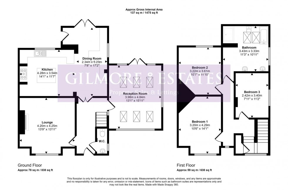 Floorplan for Castlehill Cottages, Wylam