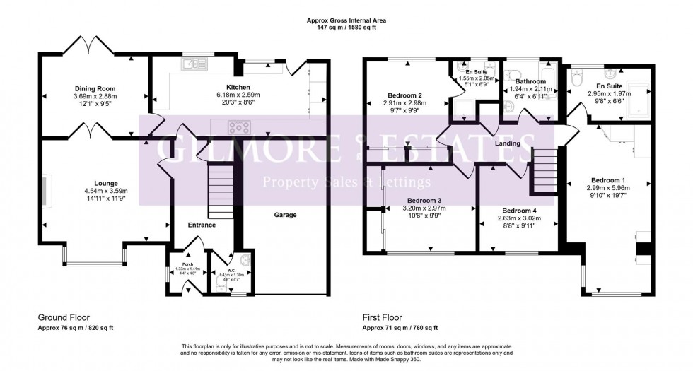 Floorplan for Broom Wood Court, Prudhoe